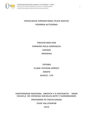 Psicologia Comunitaria Actividad 1