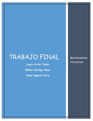 Trabajo Final- Movimientos literarios
