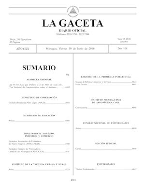 Gaceta No 108 Viernes 10 De Junio De 2016