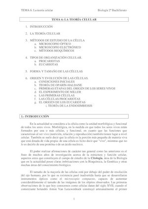 Tema 6 La Teora Celular