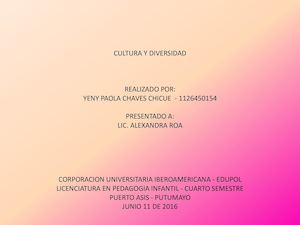 Cultura Y Diversidad