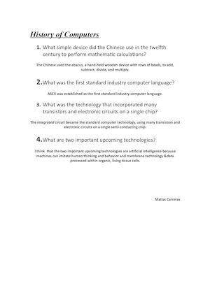 History Of Computers