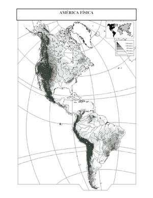 Mapa Mudo Fisico America