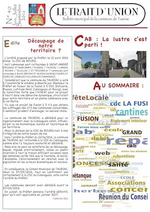 Bulletin municipal de la commune de Tauriac n°40