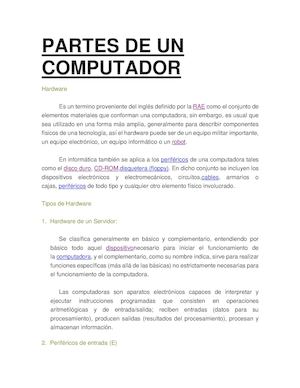 Partes De Un Computador