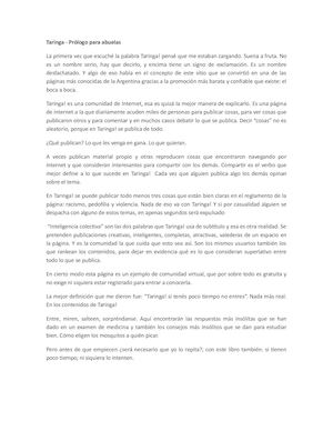 Prologo Para Abuelas Taringa