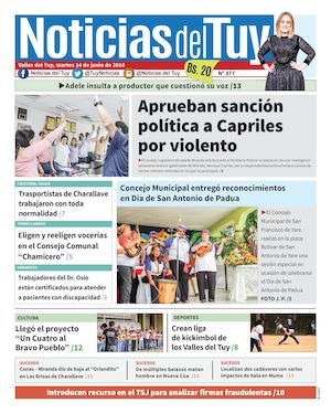 Noticias Del Tuy Edición Impresa 14 De Junio