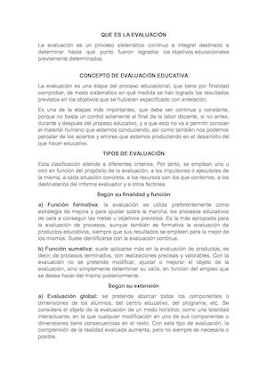 Que Es La Evaluación