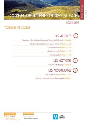03 - Tourisme - Dossier de Presse Conseil général des Vosges