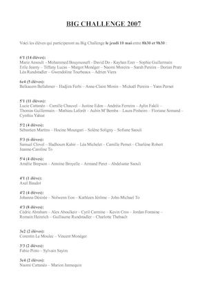 BIG CHALLENGE 2007