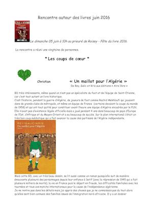 Rencontre Autour Des Livres Juin 2016