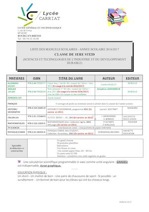 Manuels Scolaires 1ère Sti2d