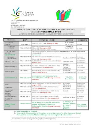 Manuels Scolaires T Stmg