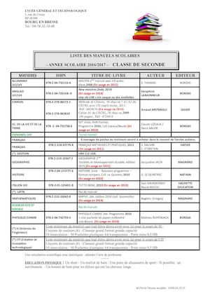 Manuels Scolaires Seconde