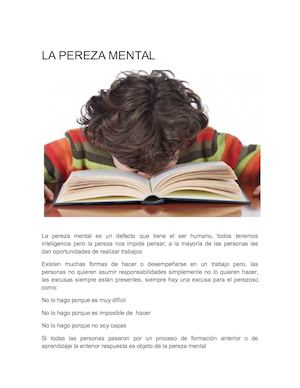 la pereza mental