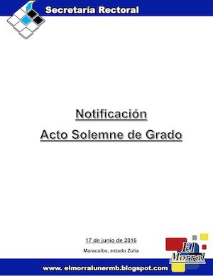 Notificación Acto Solemne de Grado