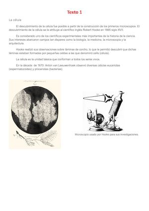 Texto 1 (La Célula)