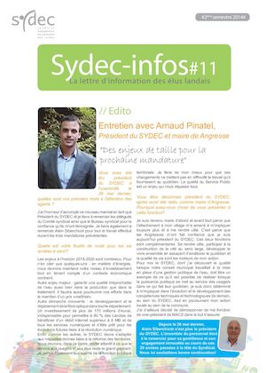 SYDEC-Infos N°11, Le Magazine d'information des élus landais - 2ème semestre 2014