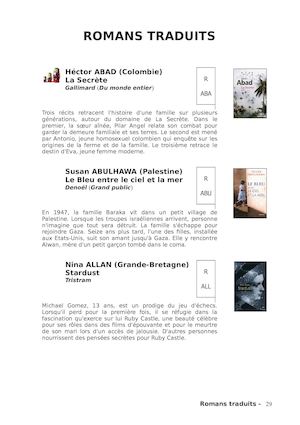 Alinéa 42 Romans traduits