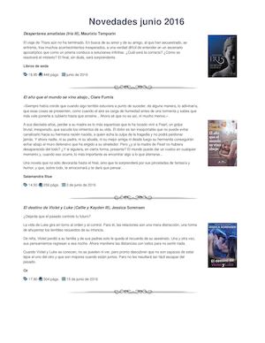 NOVEDADES JUNIO 2016