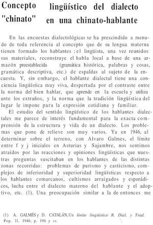 Concepto lingüístico del dialecto chinato en una chinato hablante. por Diego Catalán