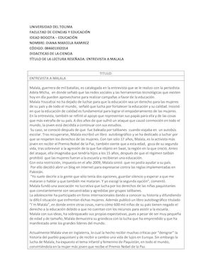 Resumen Malala 5 Tt