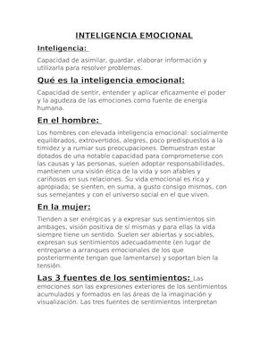 Inteligencia Emocional Resumen