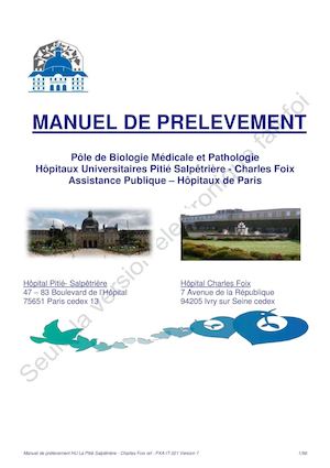 Manuel de prélèvement Pitié Salpêtrière