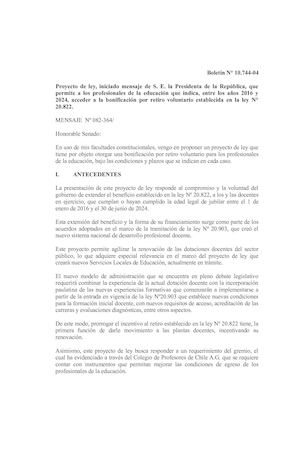 Proyecto De Ley Retiro Docente