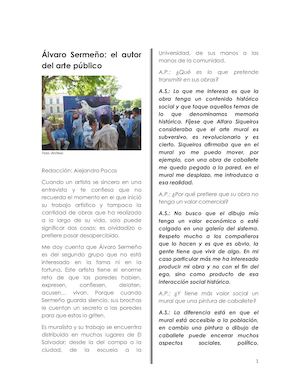 Álvaro Sermeño El Autor Del Arte Público