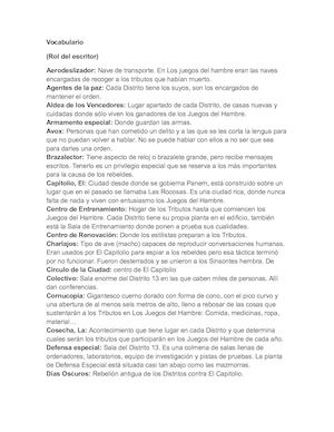 los juegos del hambre -  rol del  escritor