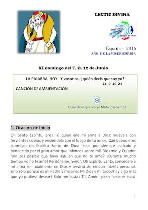 XIIº Domingo del Tiempo Ordinario