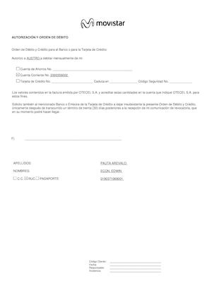 Orden Debito Consorcio