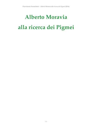 Alberto Moravia alla ricerca dei Pigmei