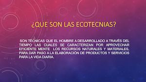 Que Son Las Ecotecnias