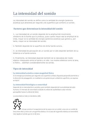 Tema 5: La Intensidad Del Sonido