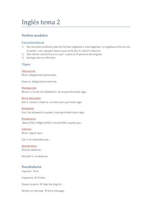 Inglés Tema 2