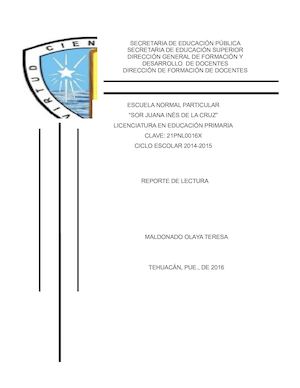 Reporte De Lectura