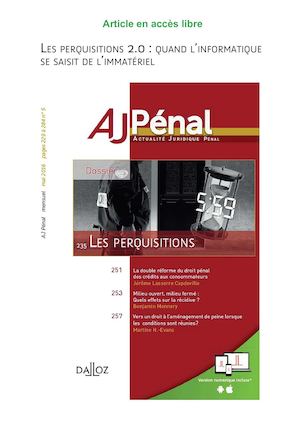 Les perquisitions 2.0 - AJPenal mai 2016