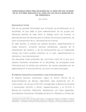 Crisis Bancaria En Venezuela