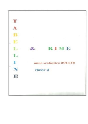Tabelline e rime classe seconda 15/16