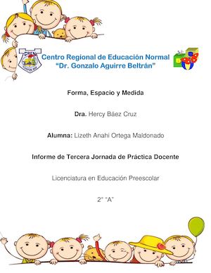 Informe De Tercera Jornada De Práctica Docente