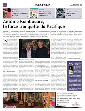 Tahiti infos du 20/06/16, "Antoine Kombouare, paroles d'un footballeur kanak", de Walles Kotra