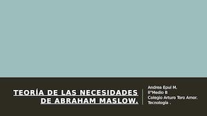 Teoría De Las Necesidades De Abraham Maslow