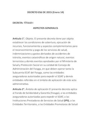 Decreto 056 De 2015