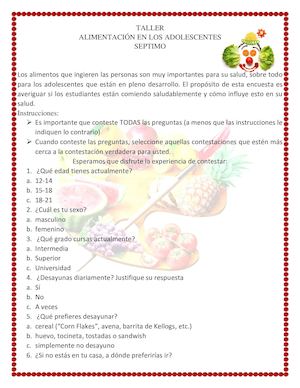 Encuesta Alimentación Adolescentes