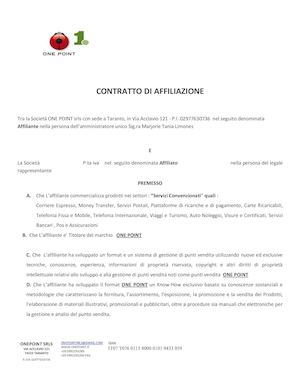 Contratto Affiliazione Onepoint