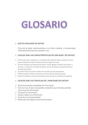 Glosario Base De Datos