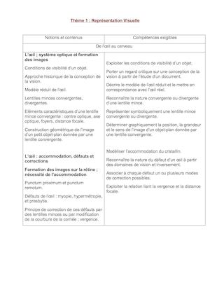 Thème 1 Représentation Visuelle