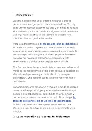 Toma De Decisiones